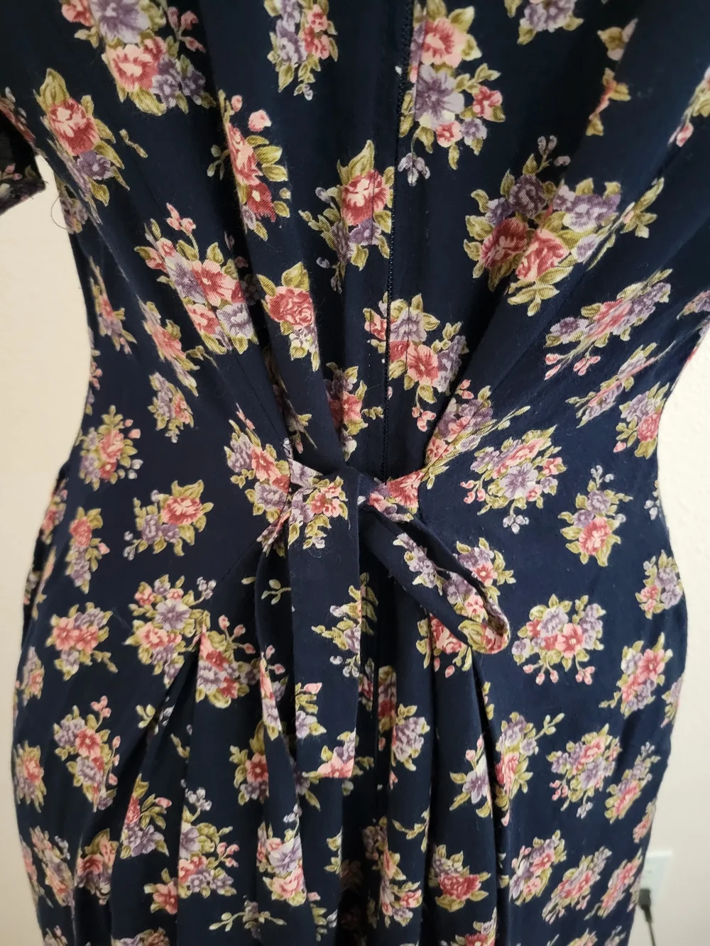 Vintage Infatuation Floral Cottagecore Maxi Dress Navy Blue - Picture 4 of 9